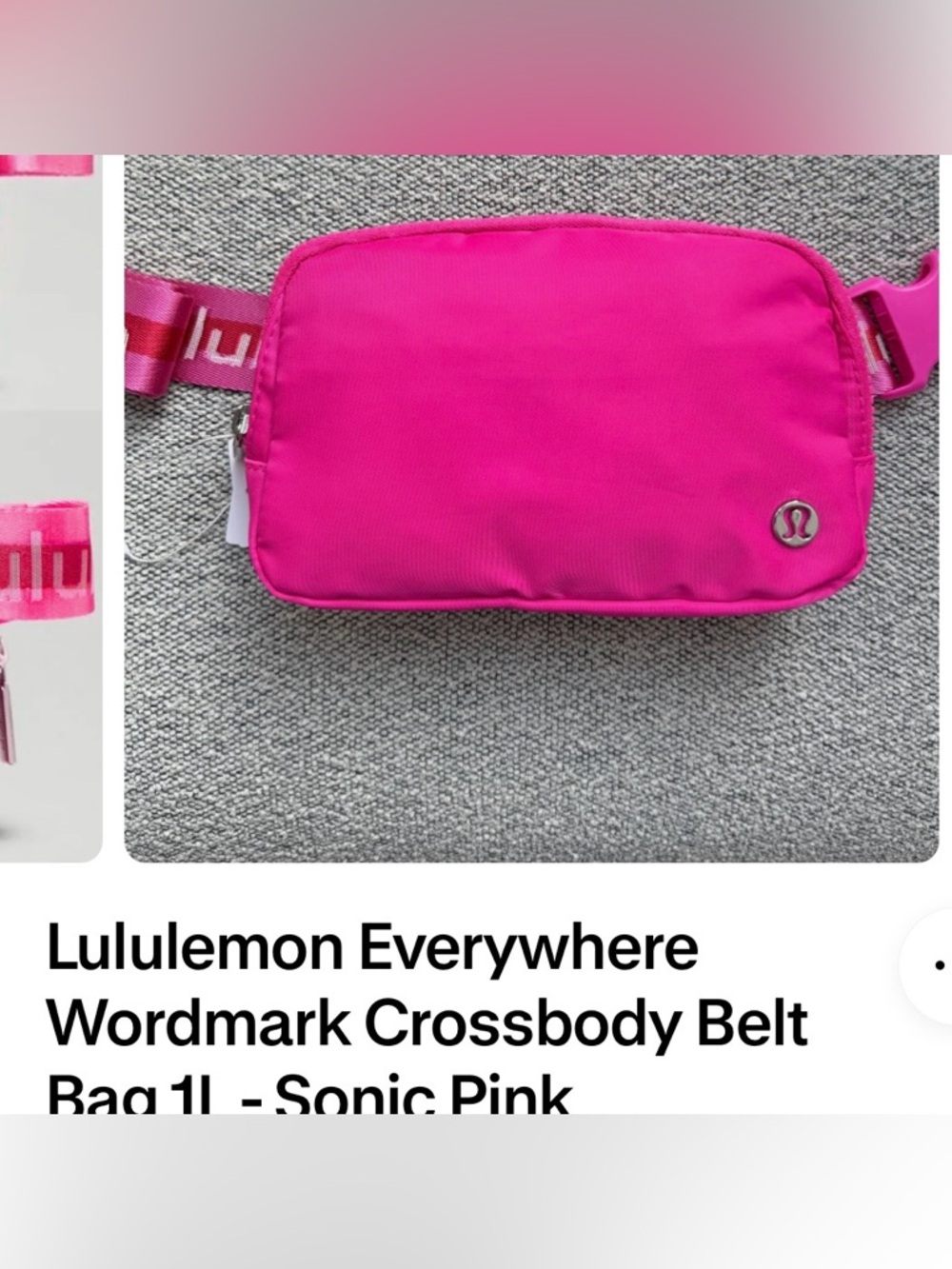 Lululemon Everywhere crossbody belt bag. Sonic pink